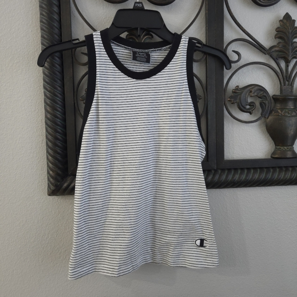 Champion Black and White Striped Tank Top - Picture 3 of 8